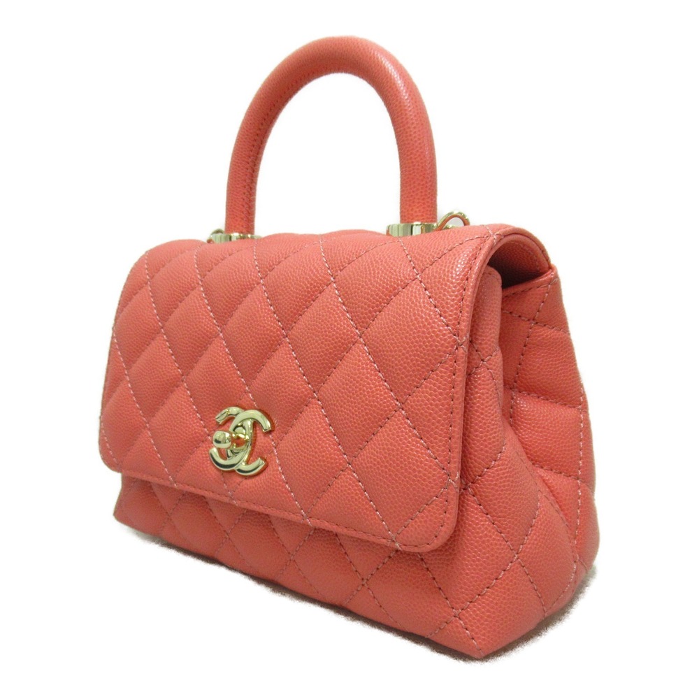 Chanel Bag Caviar Handle Matelasse Chain Skin Shoulder Coco Pink